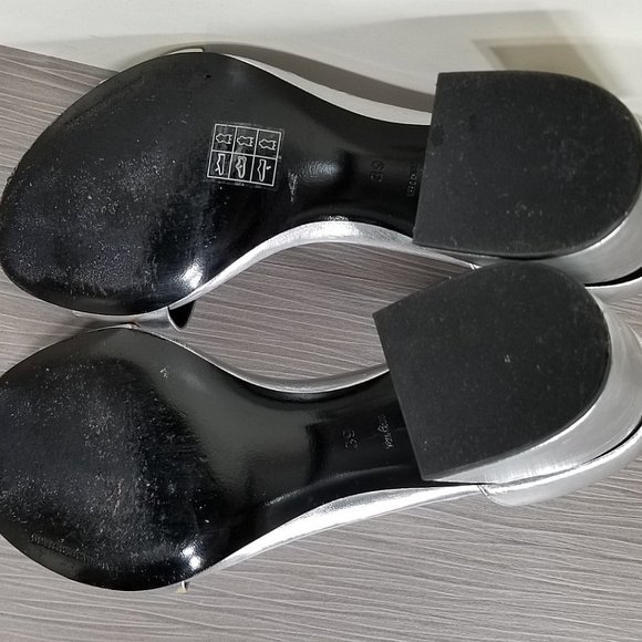 Alexander Wang Abby Silver Metallic Leather Sandals, Womens Size 9 / 39 - Picture 9 of 10